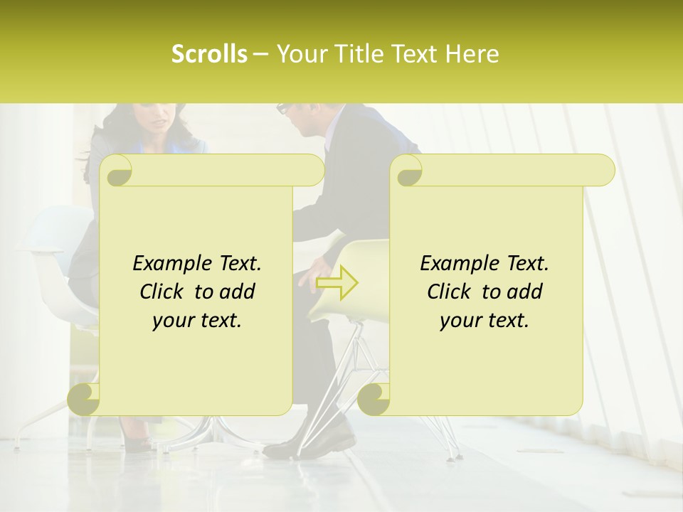 A Man And Woman Sitting At A Table With A Laptop PowerPoint Template