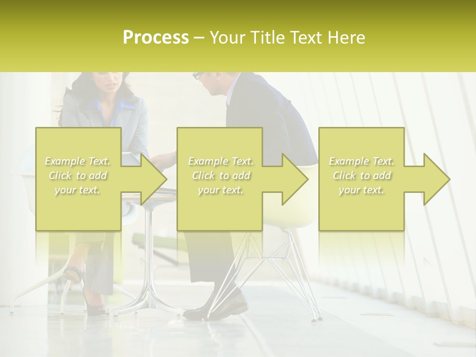 A Man And Woman Sitting At A Table With A Laptop PowerPoint Template