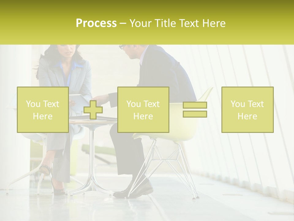 A Man And Woman Sitting At A Table With A Laptop PowerPoint Template