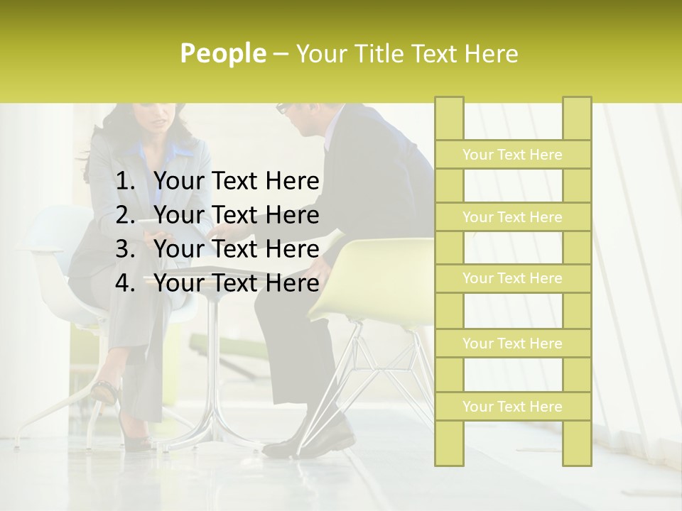 A Man And Woman Sitting At A Table With A Laptop PowerPoint Template