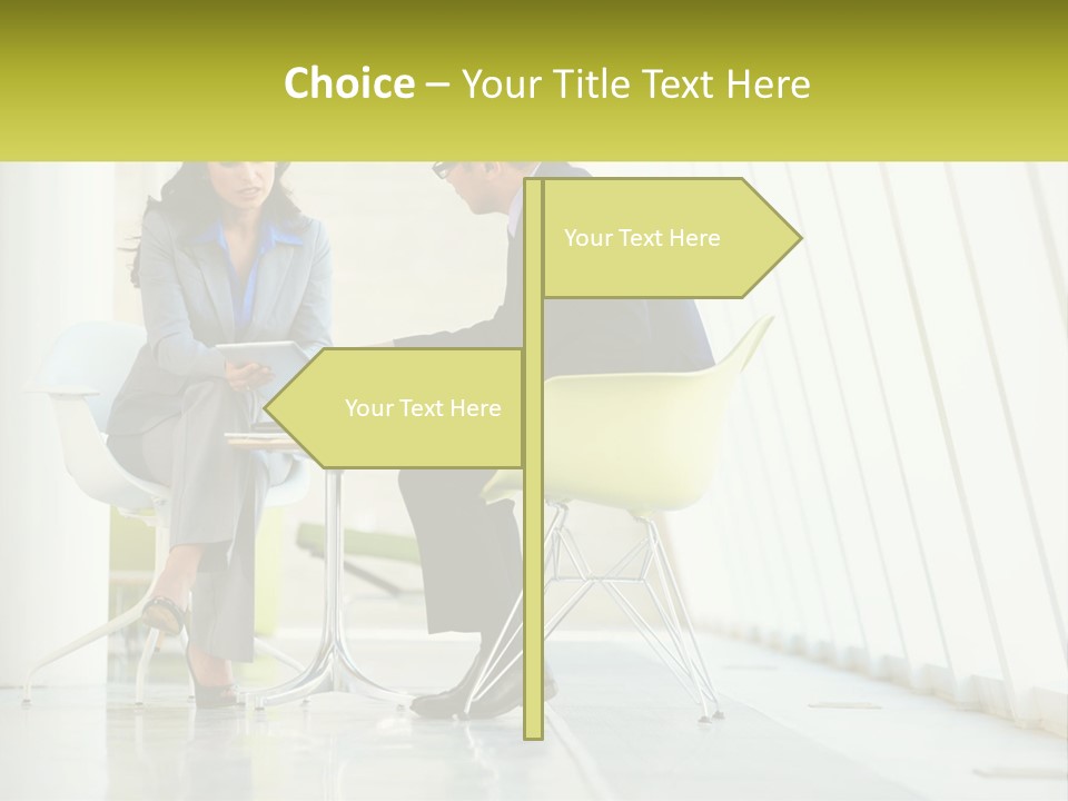 A Man And Woman Sitting At A Table With A Laptop PowerPoint Template