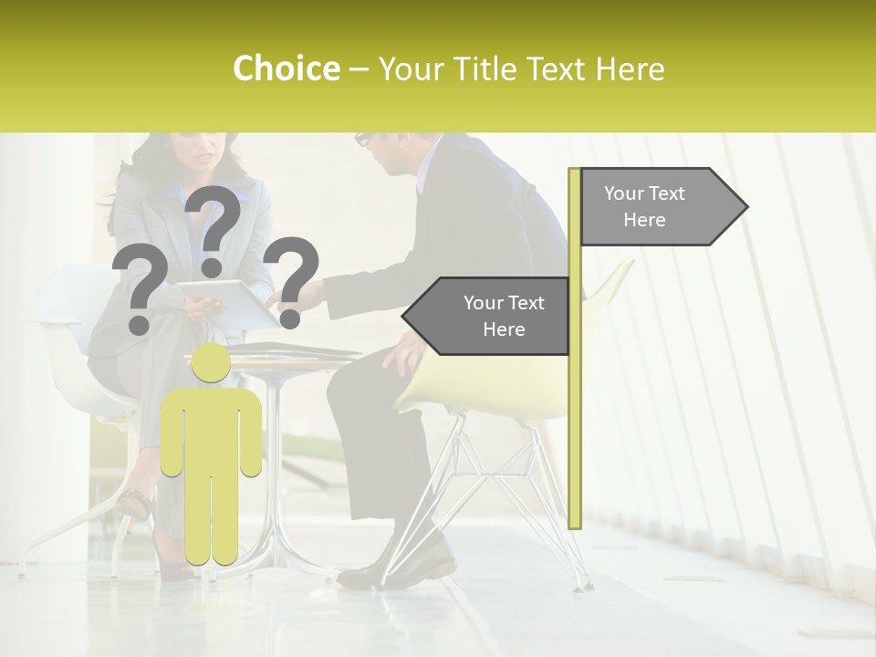 A Man And Woman Sitting At A Table With A Laptop PowerPoint Template