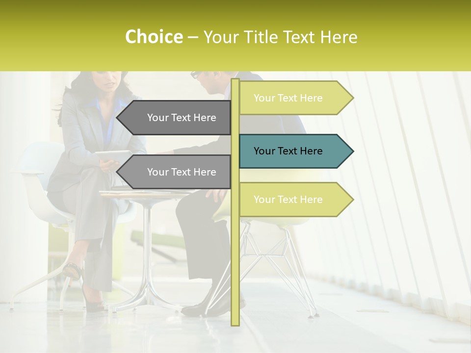 A Man And Woman Sitting At A Table With A Laptop PowerPoint Template