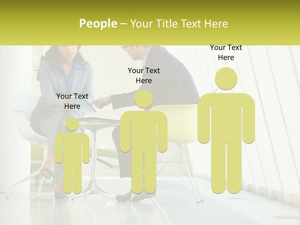 A Man And Woman Sitting At A Table With A Laptop PowerPoint Template