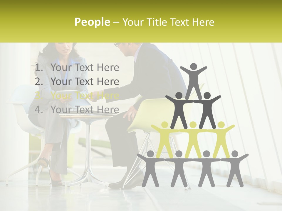 A Man And Woman Sitting At A Table With A Laptop PowerPoint Template