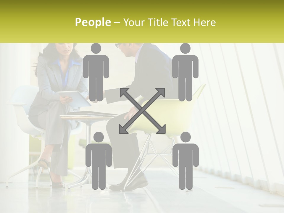 A Man And Woman Sitting At A Table With A Laptop PowerPoint Template