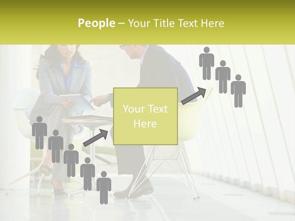 A Man And Woman Sitting At A Table With A Laptop PowerPoint Template