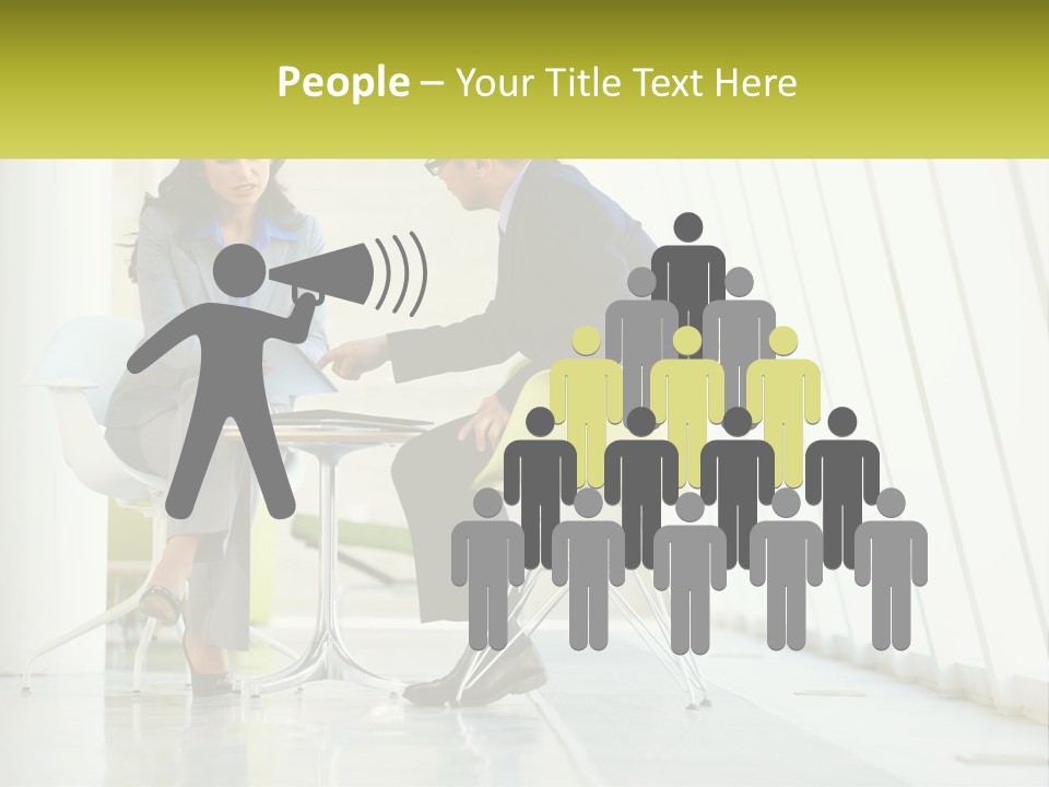 A Man And Woman Sitting At A Table With A Laptop PowerPoint Template