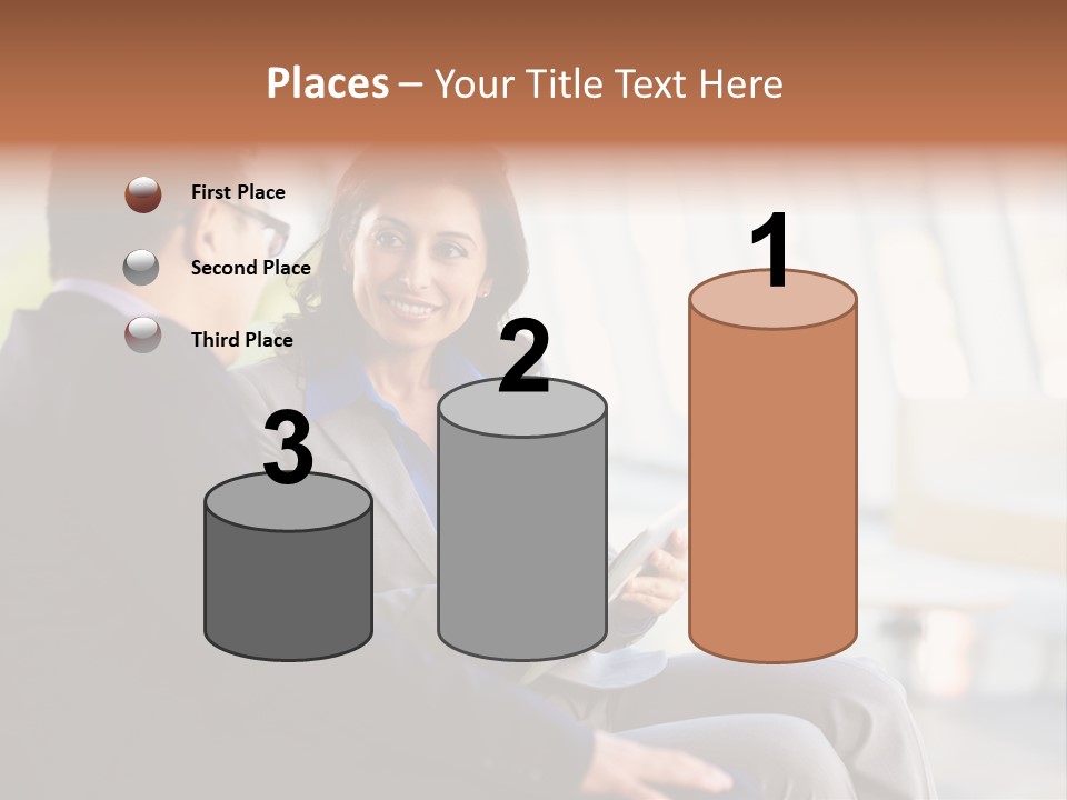 A Man And A Woman Sitting On A Bench Talking To Each Other PowerPoint Template