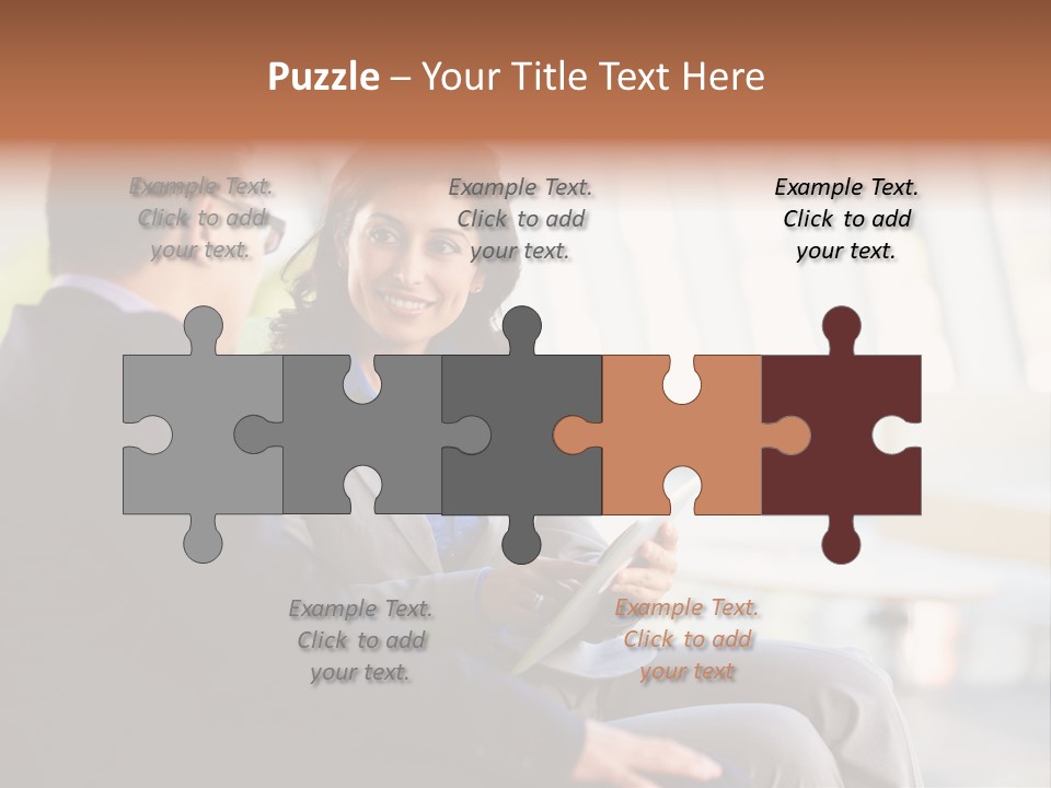 A Man And A Woman Sitting On A Bench Talking To Each Other PowerPoint Template