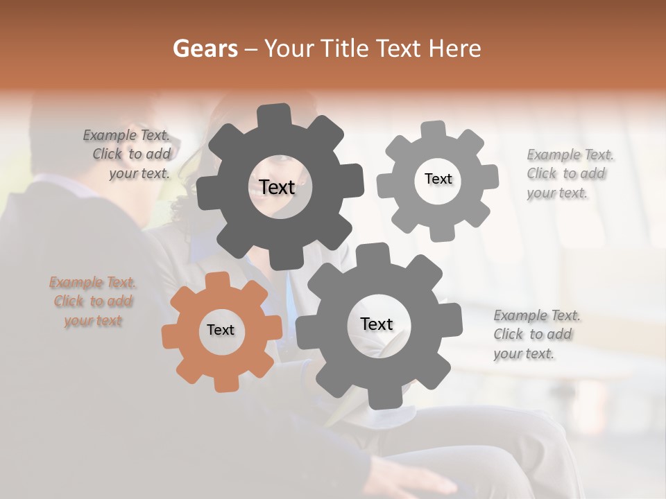 A Man And A Woman Sitting On A Bench Talking To Each Other PowerPoint Template
