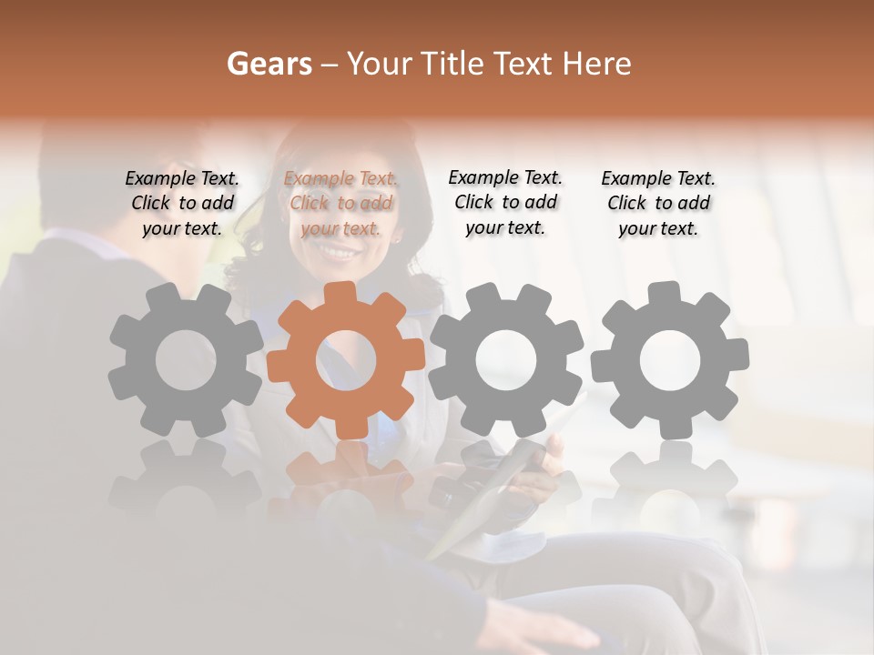 A Man And A Woman Sitting On A Bench Talking To Each Other PowerPoint Template