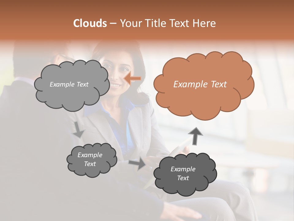 A Man And A Woman Sitting On A Bench Talking To Each Other PowerPoint Template