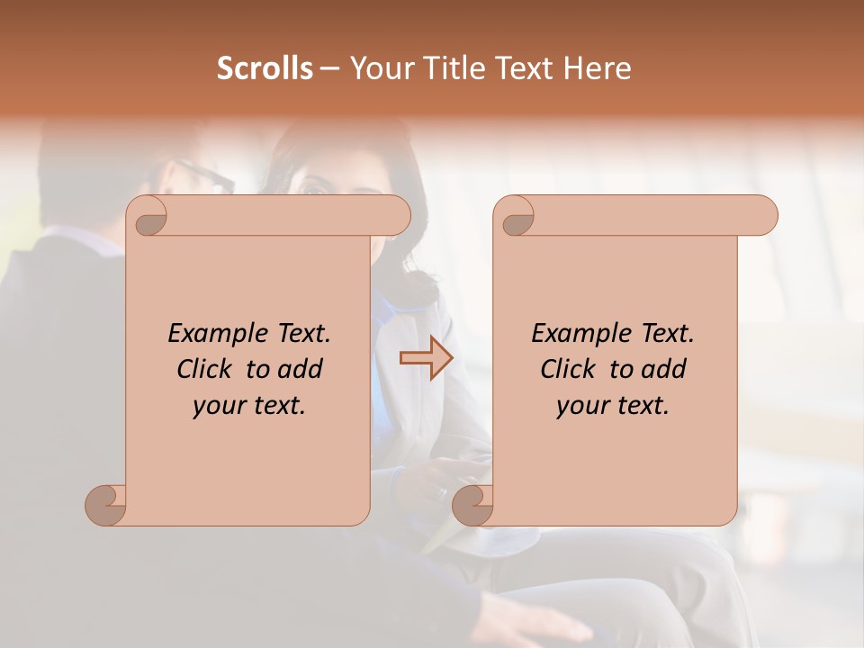A Man And A Woman Sitting On A Bench Talking To Each Other PowerPoint Template