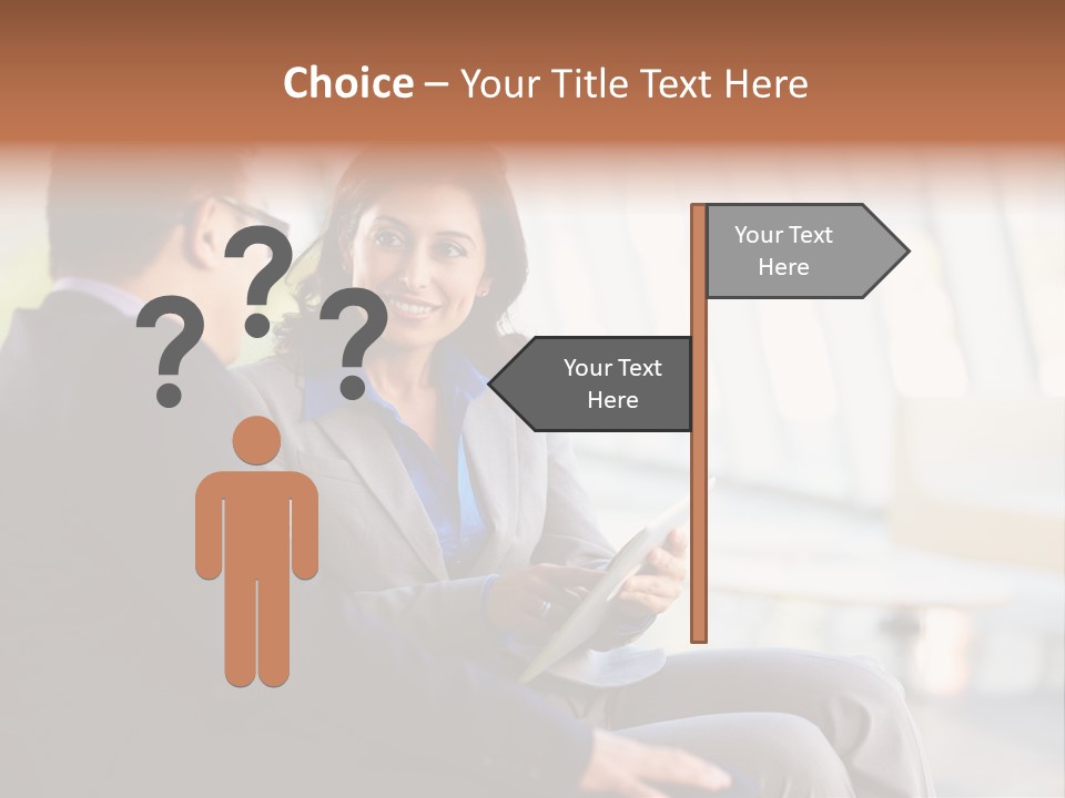 A Man And A Woman Sitting On A Bench Talking To Each Other PowerPoint Template