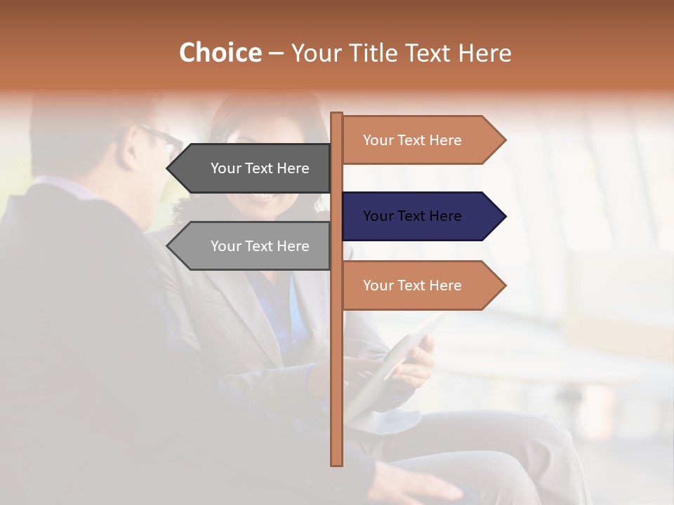 A Man And A Woman Sitting On A Bench Talking To Each Other PowerPoint Template