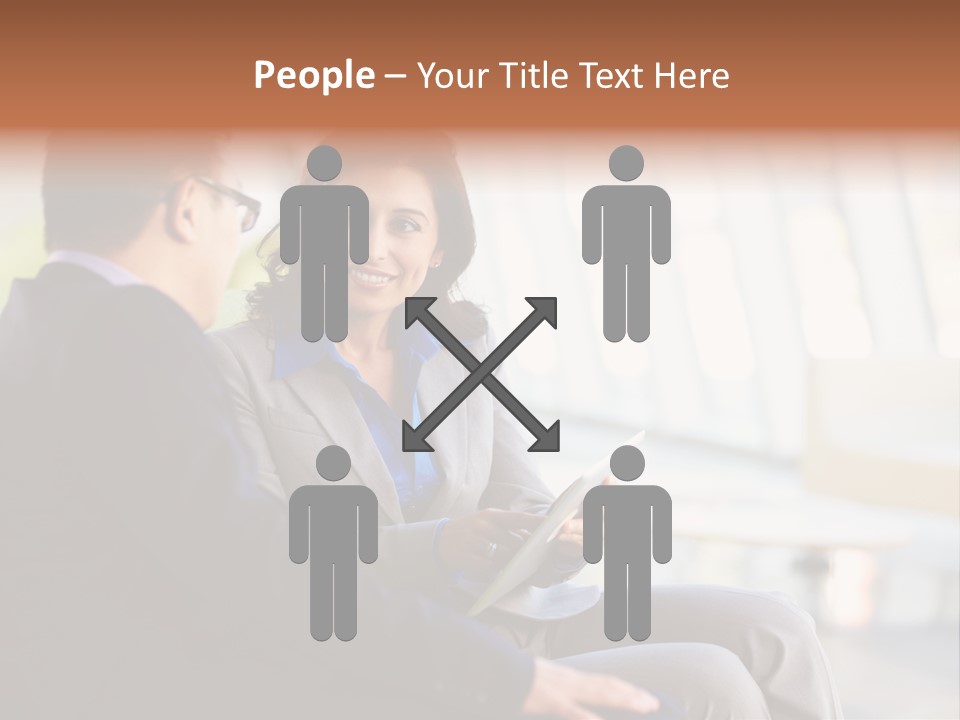 A Man And A Woman Sitting On A Bench Talking To Each Other PowerPoint Template