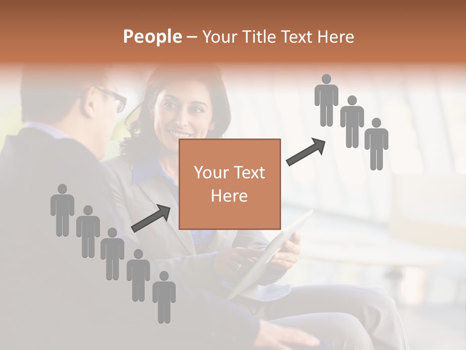 A Man And A Woman Sitting On A Bench Talking To Each Other PowerPoint Template