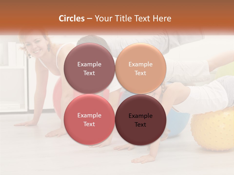 A Group Of Children Are Doing Exercises On Exercise Balls PowerPoint Template