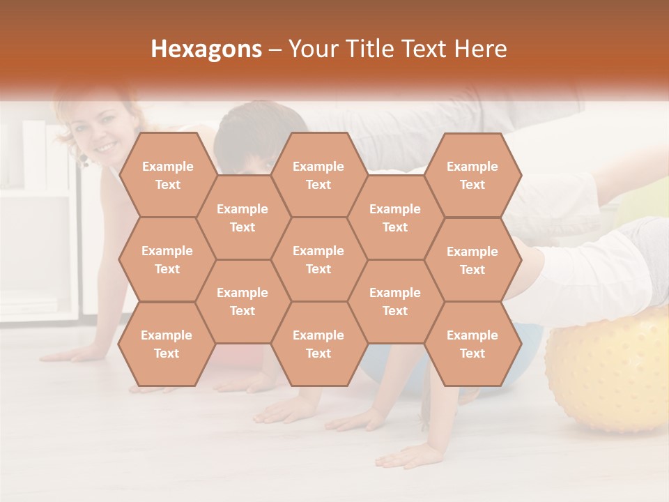 A Group Of Children Are Doing Exercises On Exercise Balls PowerPoint Template