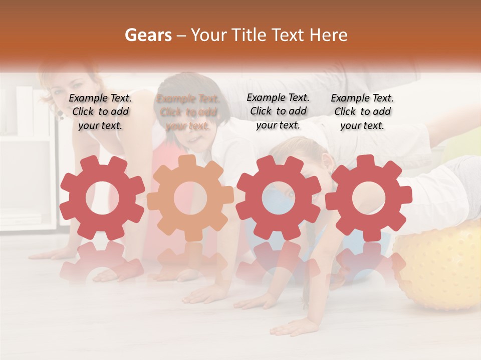 A Group Of Children Are Doing Exercises On Exercise Balls PowerPoint Template