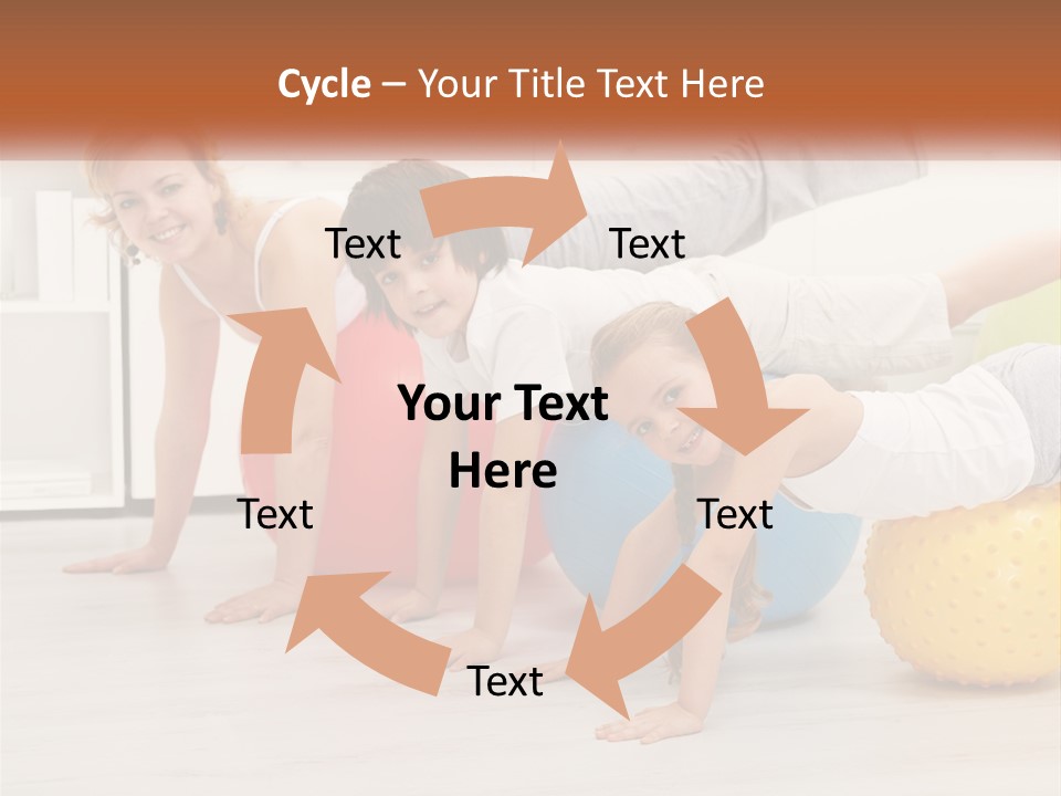 A Group Of Children Are Doing Exercises On Exercise Balls PowerPoint Template