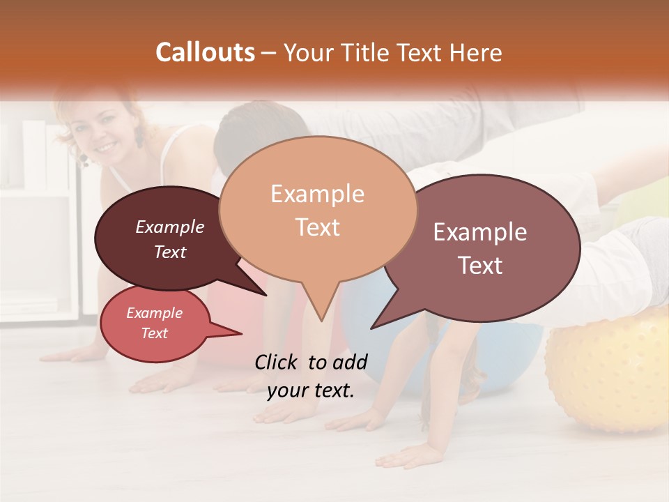 A Group Of Children Are Doing Exercises On Exercise Balls PowerPoint Template