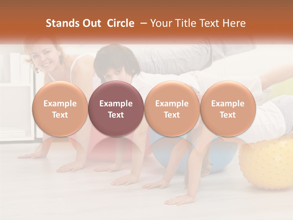 A Group Of Children Are Doing Exercises On Exercise Balls PowerPoint Template