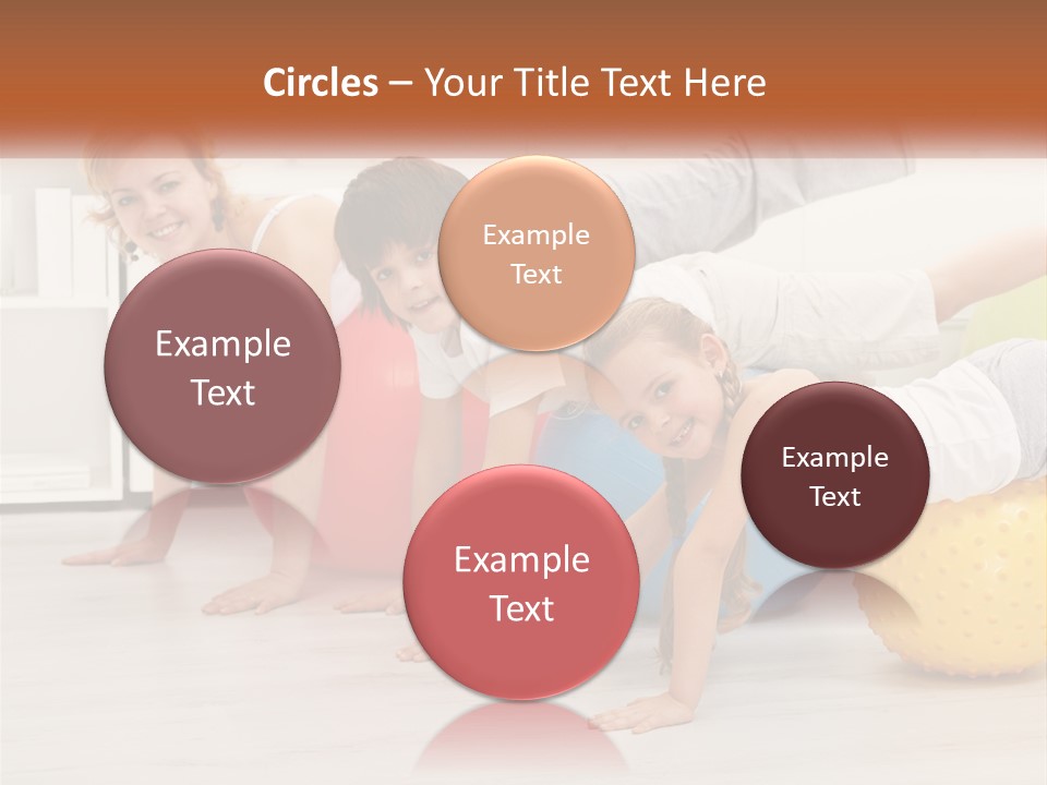 A Group Of Children Are Doing Exercises On Exercise Balls PowerPoint Template