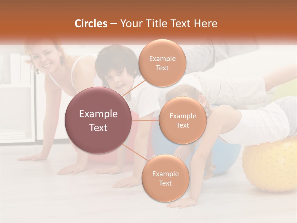 A Group Of Children Are Doing Exercises On Exercise Balls PowerPoint Template