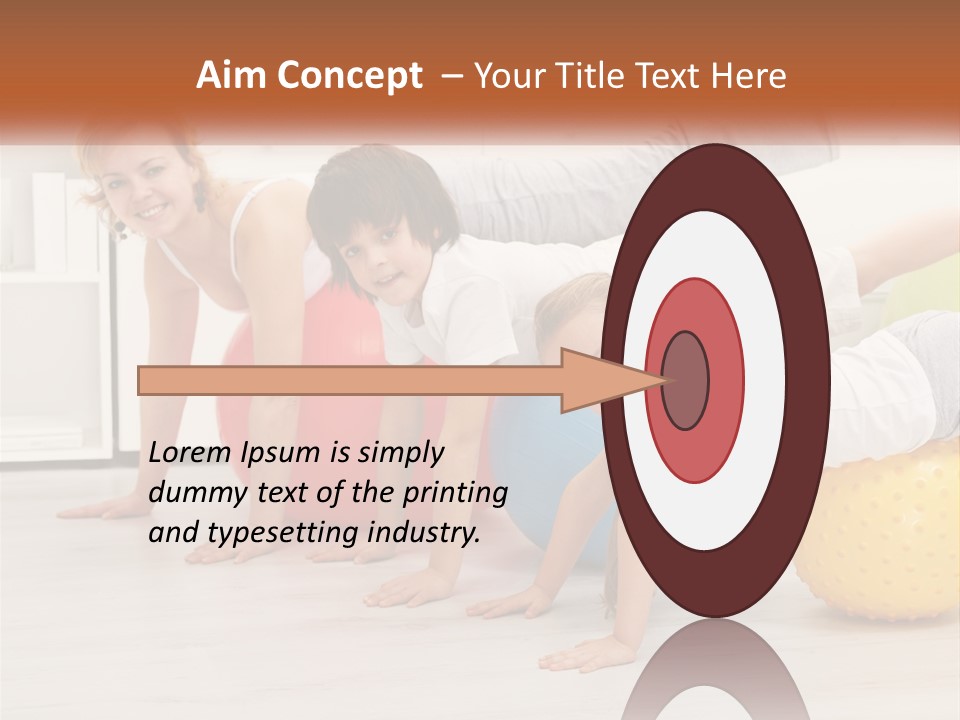 A Group Of Children Are Doing Exercises On Exercise Balls PowerPoint Template