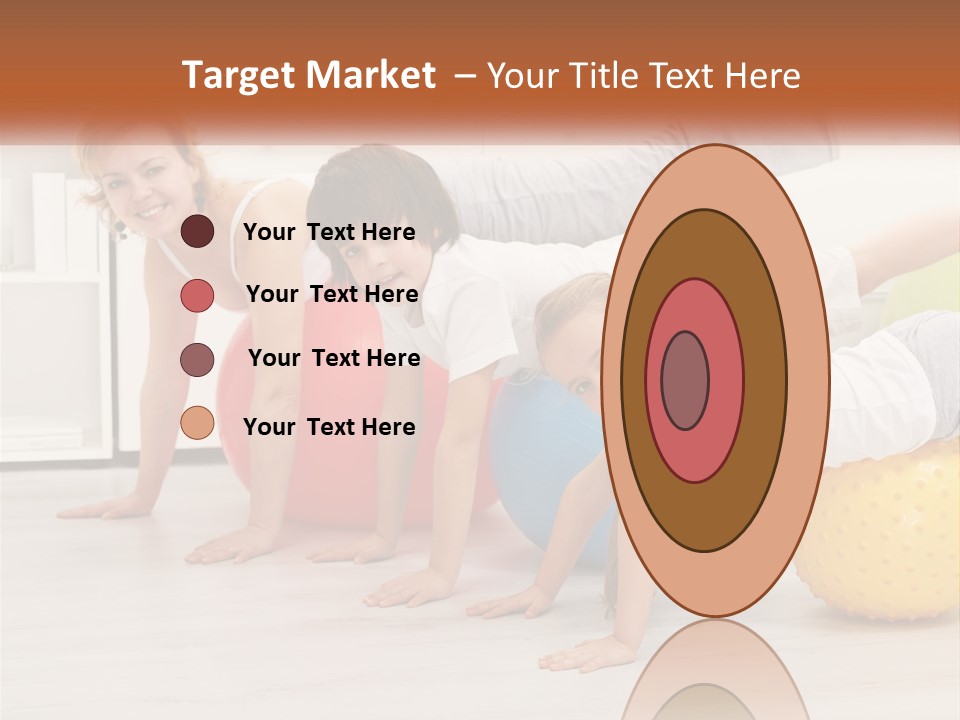 A Group Of Children Are Doing Exercises On Exercise Balls PowerPoint Template