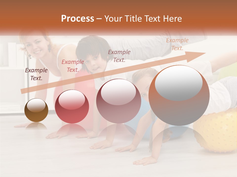 A Group Of Children Are Doing Exercises On Exercise Balls PowerPoint Template