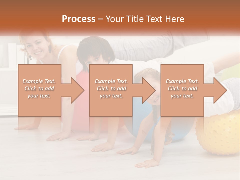 A Group Of Children Are Doing Exercises On Exercise Balls PowerPoint Template