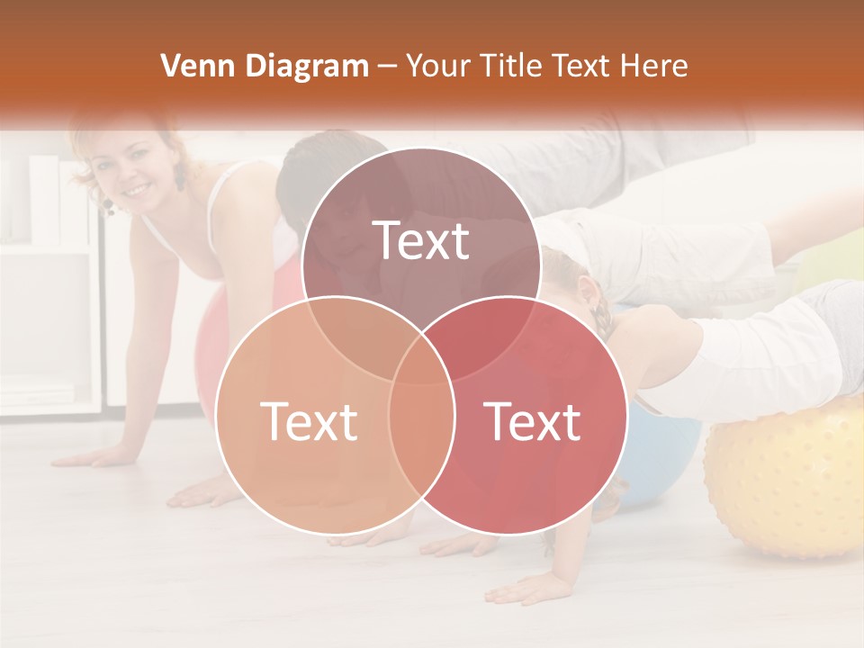 A Group Of Children Are Doing Exercises On Exercise Balls PowerPoint Template