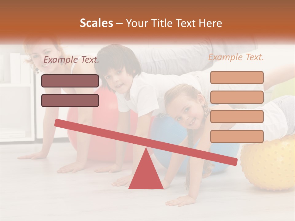 A Group Of Children Are Doing Exercises On Exercise Balls PowerPoint Template