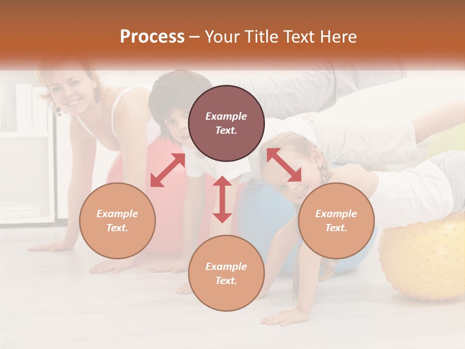 A Group Of Children Are Doing Exercises On Exercise Balls PowerPoint Template