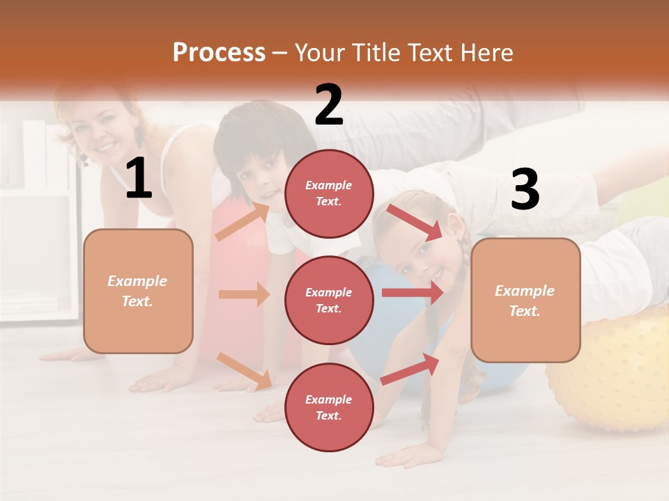 A Group Of Children Are Doing Exercises On Exercise Balls PowerPoint Template