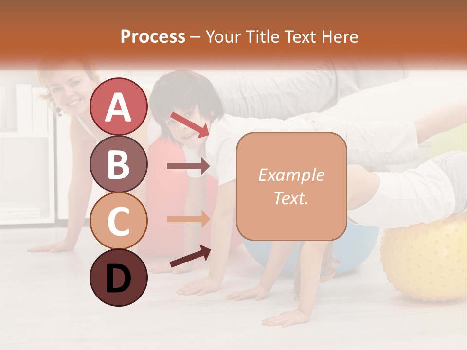 A Group Of Children Are Doing Exercises On Exercise Balls PowerPoint Template
