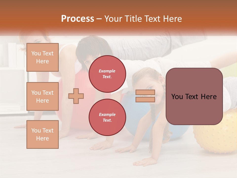 A Group Of Children Are Doing Exercises On Exercise Balls PowerPoint Template