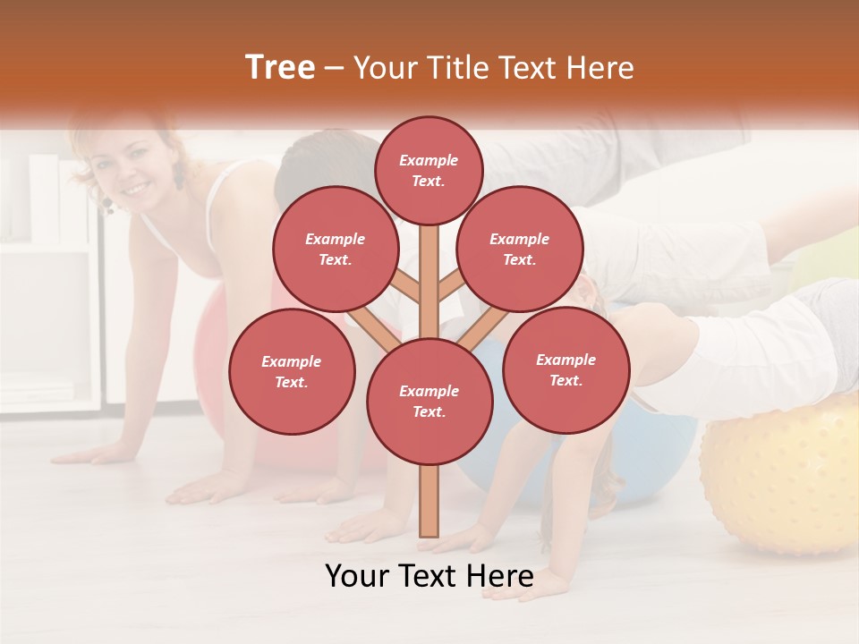 A Group Of Children Are Doing Exercises On Exercise Balls PowerPoint Template