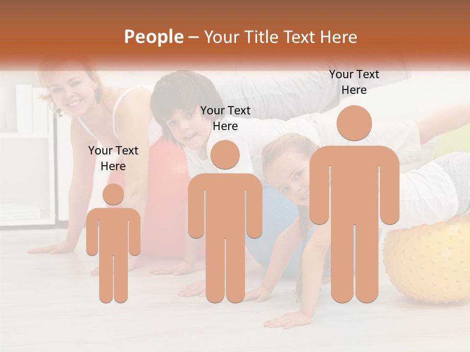 A Group Of Children Are Doing Exercises On Exercise Balls PowerPoint Template