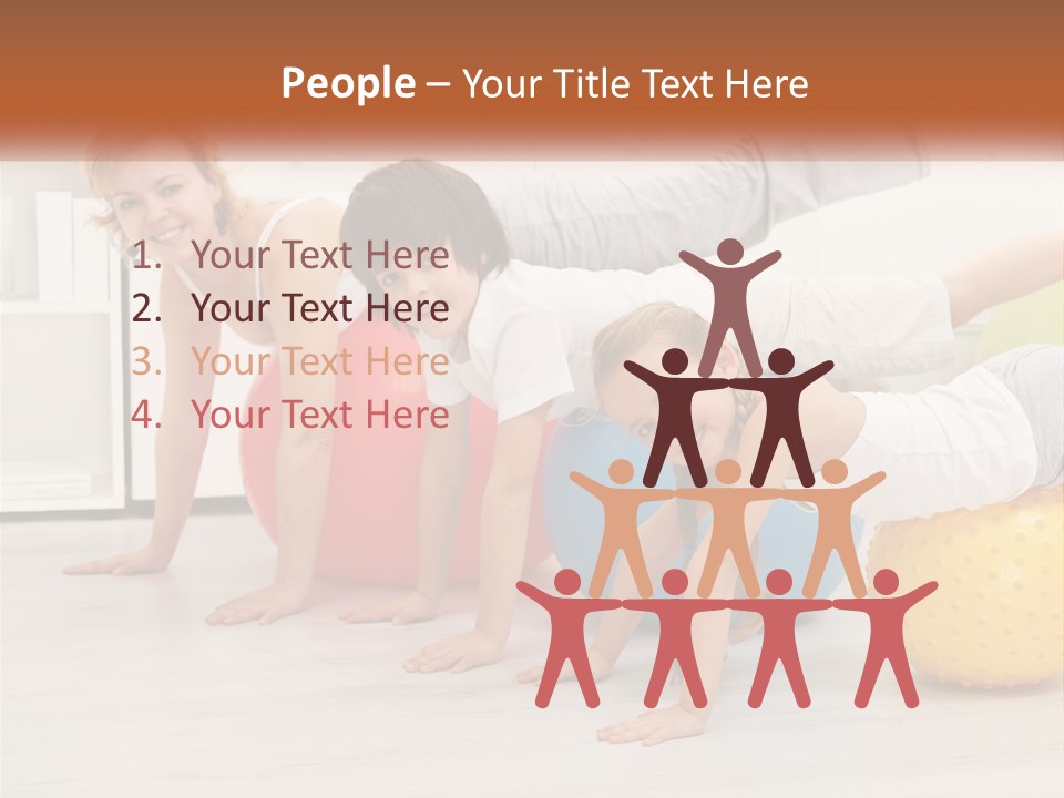 A Group Of Children Are Doing Exercises On Exercise Balls PowerPoint Template