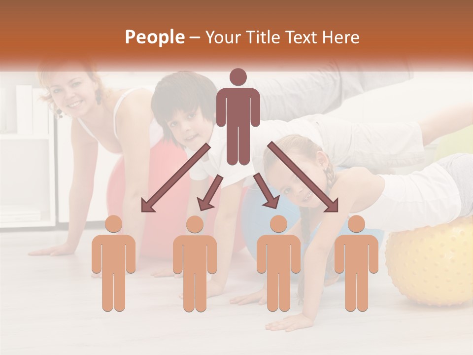 A Group Of Children Are Doing Exercises On Exercise Balls PowerPoint Template