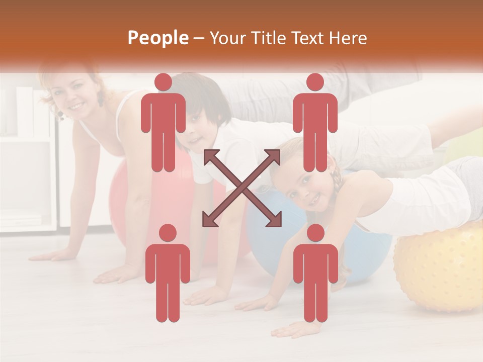 A Group Of Children Are Doing Exercises On Exercise Balls PowerPoint Template