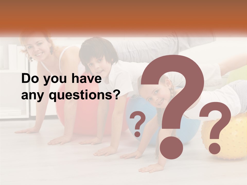 A Group Of Children Are Doing Exercises On Exercise Balls PowerPoint Template