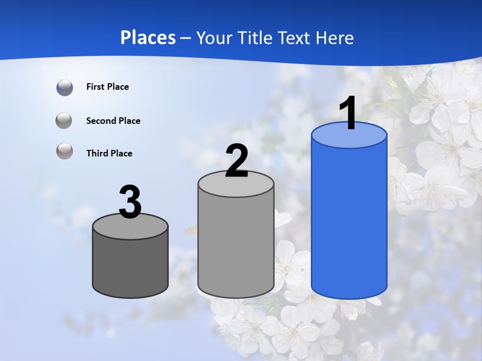 A Blue Sky With White Flowers Powerpoint Template PowerPoint Template