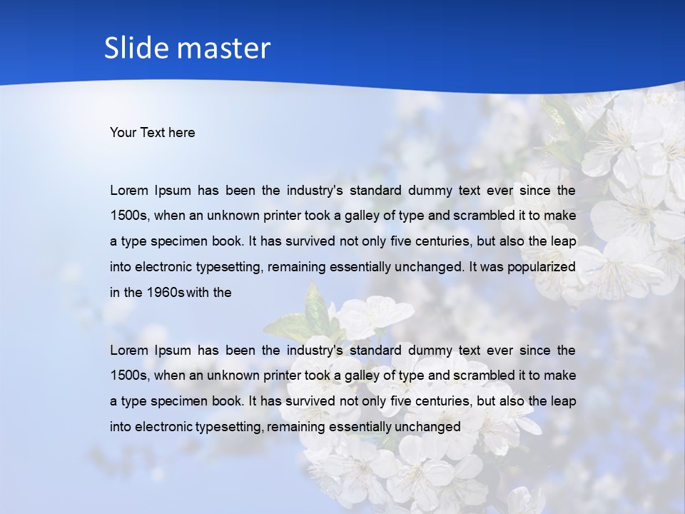 A Blue Sky With White Flowers Powerpoint Template PowerPoint Template