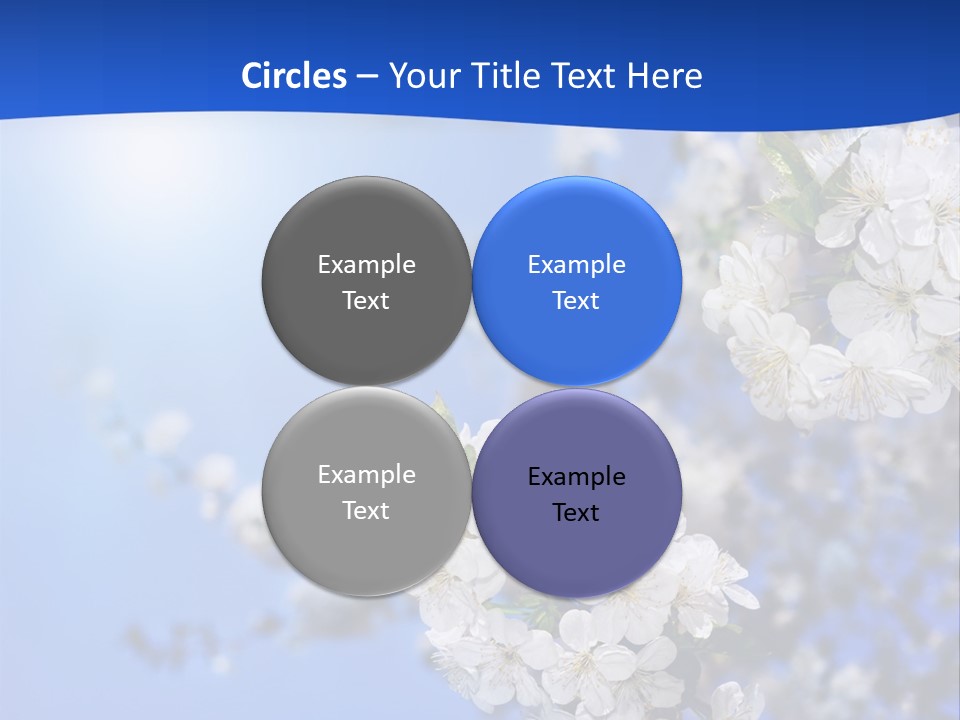A Blue Sky With White Flowers Powerpoint Template PowerPoint Template