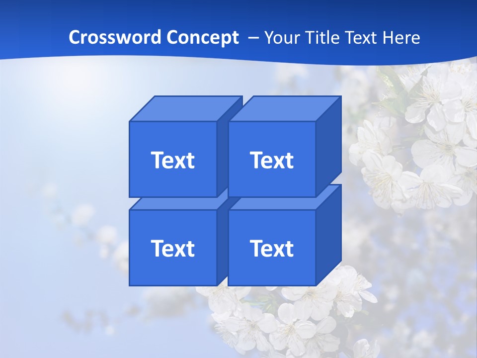 A Blue Sky With White Flowers Powerpoint Template PowerPoint Template